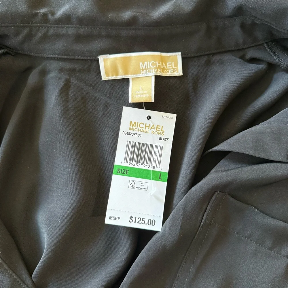 NWTMichael Kors Black Midi Dress with Belt - Picture 6 of 7